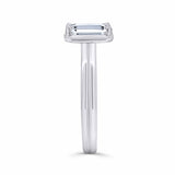 Double Band 2 Carat Emerald Cut Diamond Solitaire Ring showcasing a stunning emerald cut diamond in a sleek design.