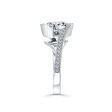 2 Carat Bypass Round Moissanite Ring