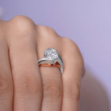 2 Carat Bypass Round Moissanite Ring