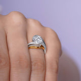 2 Carat Bypass Round Moissanite Ring