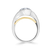 2 Carat Bypass Round Moissanite Ring