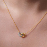 Gold Double Circle Necklace