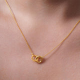 Gold Double Circle Necklace