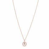 Round Beaded Lab Grown Diamond Gold Pendant Necklace