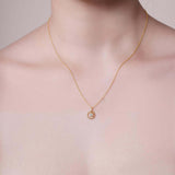 Round Beaded Lab Grown Diamond Gold Pendant Necklace