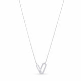 Double Interlocking Paper Clip Link Silver Necklace