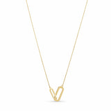 Double Interlocking Paper Clip Link 18K Gold Vermeil Necklace