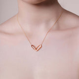 Double Interlocking Paper Clip Link Gold Necklace