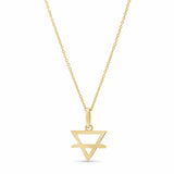 14K Gold Earth Element Pendant Necklace