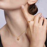 14K Gold Earth Element Pendant Necklace