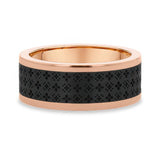 Geometric Carbon Fiber and Rose Gold Men’s Band