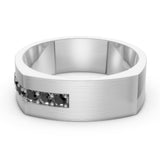 7mm Offset Black Diamond Wedding Band