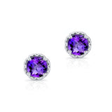 Unique 1 Carat Amethyst Studs