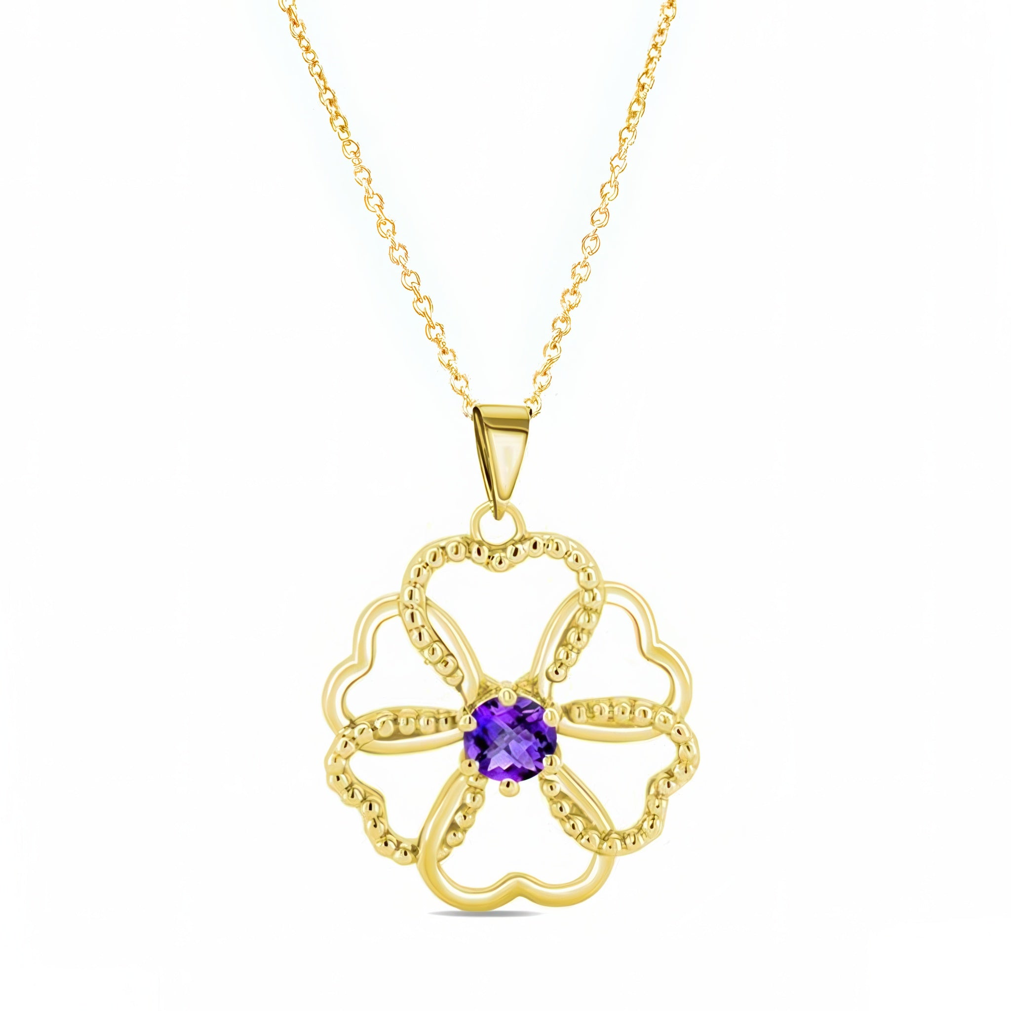 Amethyst Intertwined Hearts Necklace