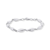 Silver Elongated Teardrop Link Bracelet
