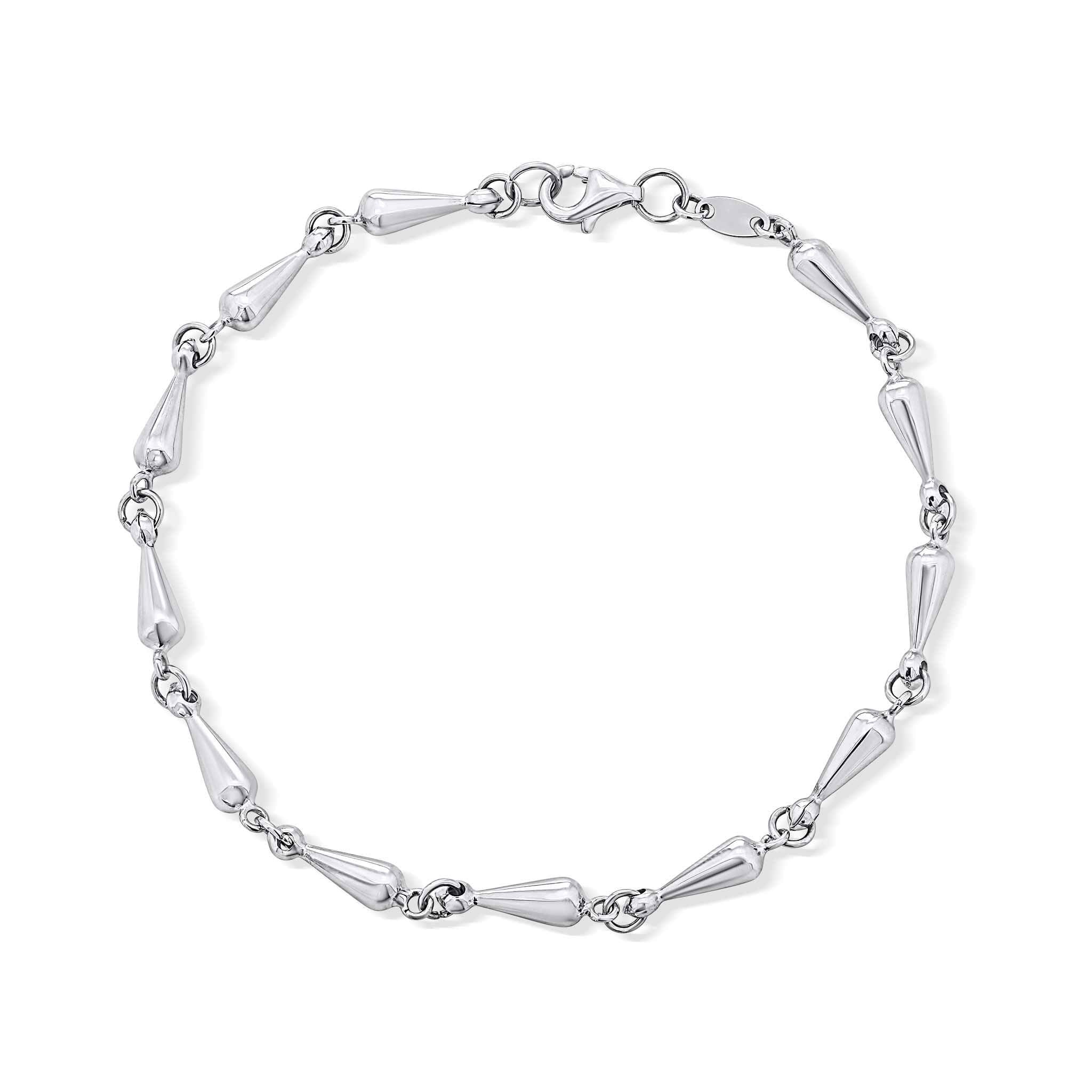 Elongated Teardrop Link Gold Bracelet