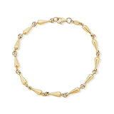 Elongated Teardrop Link Gold Bracelet