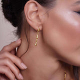 Elongated Teardrop Link 18K Gold Vermeil Earrings