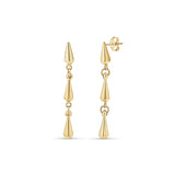 Elongated Teardrop Link Gold Earrings