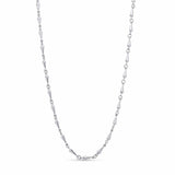 Elongated Teardrop Link Silver Necklace