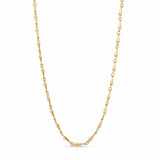 Elongated Teardrop Link Gold Necklace