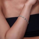 Flat Teardrop Link Silver Bracelet