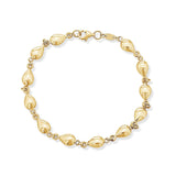 Flat Teardrop Link Gold Bracelet