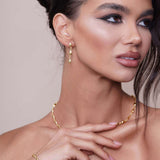 Flat Teardrop Link 18K Gold Vermeil Earrings