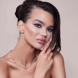 Flat Teardrop Link Silver Necklace