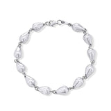 Teardrop Link Silver Bracelet