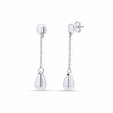 Teardrop Chain Silver Earrings