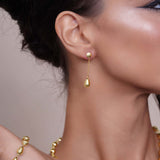 Teardrop Chain Gold Earrings