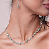 Teardrop Link Silver Necklace