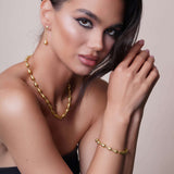 Teardrop Link Gold Necklace