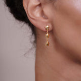 Star Link Gold Earrings