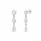 Oval Shape Link Silver Earrings