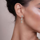 Oval Shape Link Silver Earrings