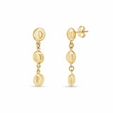 Oval Shape Link Gold Earrings