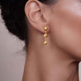 Oval Shape Link Gold Earrings