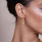Oval Shape Link Gold Earrings