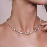Oval Shape Link Silver Necklace