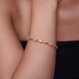 Heart Shape Link Gold Bracelet