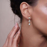 Heart Shape Link Silver Earrings