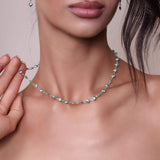 Heart Shape Link Silver Necklace