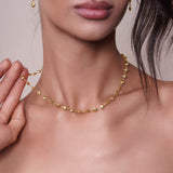 Heart Shape Link Gold Necklace