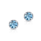 Unique 1 Carat Aquamarine Studs