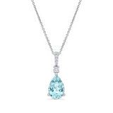 Pear Shape Aquamarine And Diamond Necklace