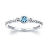 Mia Aquamarine Three Stone Diamond Promise Ring