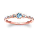 Mia Aquamarine Three Stone Diamond Promise Ring