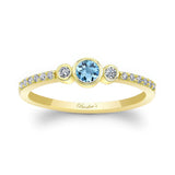 Mia Aquamarine Three Stone Diamond Promise Ring